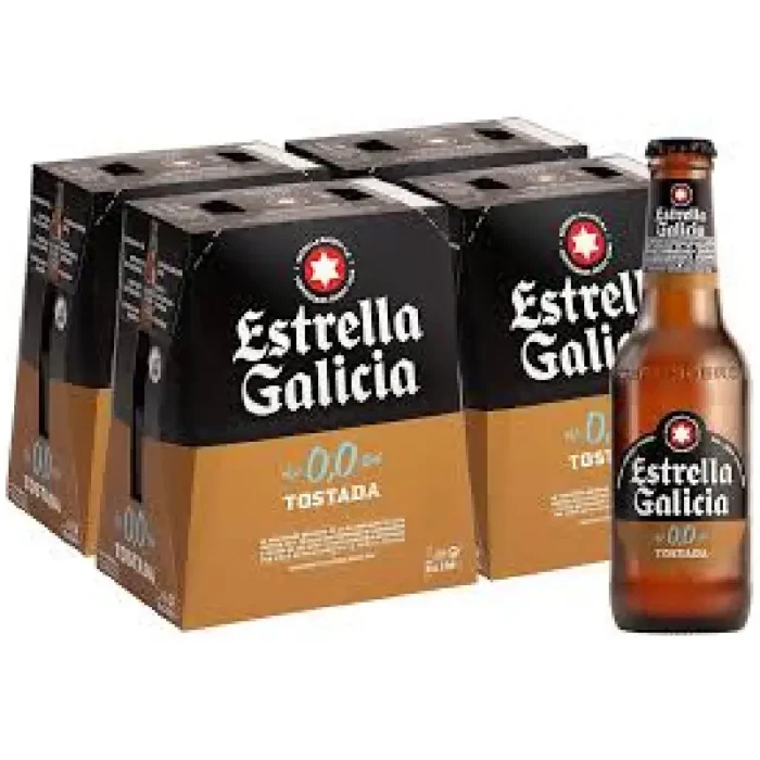 Estrella Galicia 0,00 tostada 24 x 0,25 Liter Einweg – Bild 1