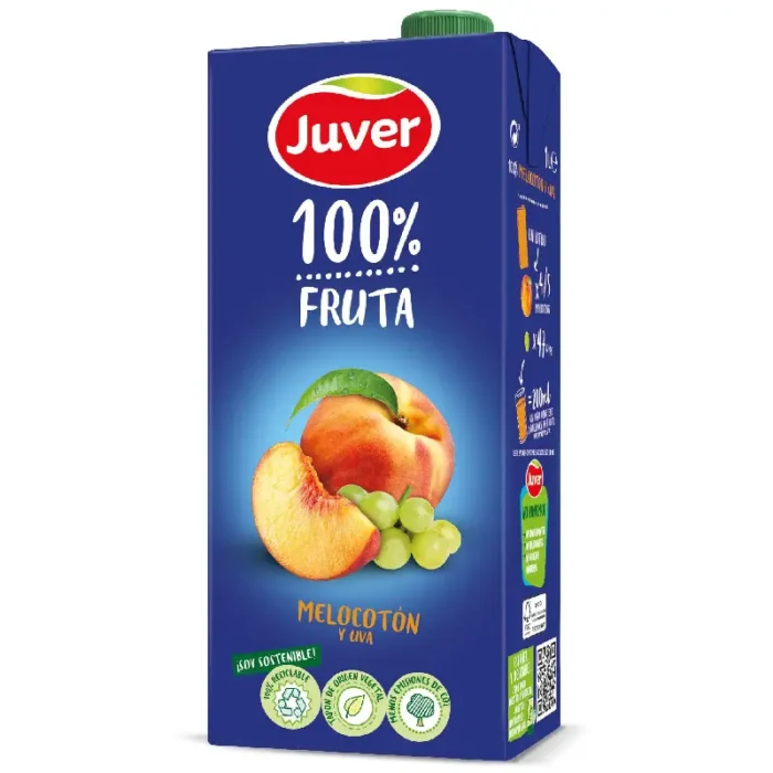 Juver Pfirsich/Apfel/Traube 100% 12x1 liter TetraPack – Bild 1