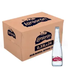Lanjaron Agua Mineral con Gas 24 x 0,33L - Botellas de Cristal