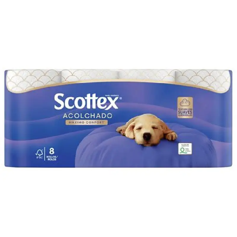 Scottex Toilettenpapier weich Packung 8 Rollen Papel Higiénico Scottex Suave - Pack 8 Rollos