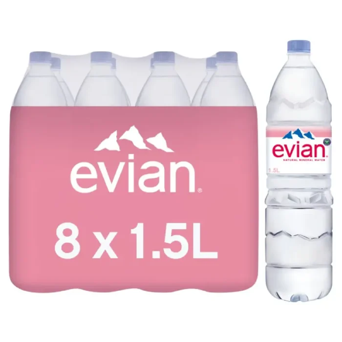 Evian Mineralwasser – 8 x 1,5L Einwegflaschen – Bild 1